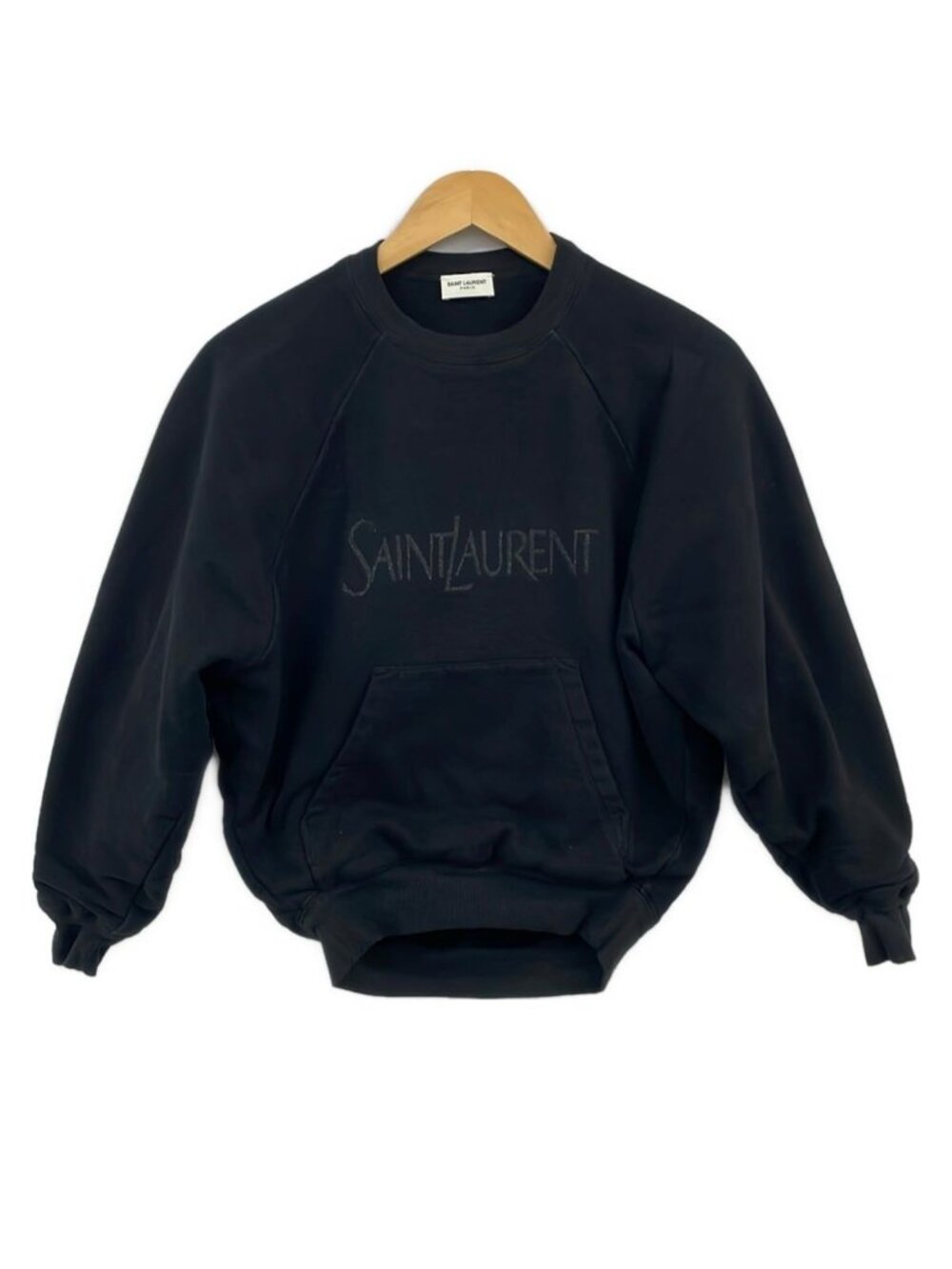 Saint Laurent Paris Sweatshirt Black Embroidery Glitter XS